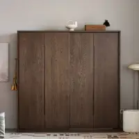 在飛比找momo購物網優惠-【橙家居·家具】貝里系列胡桃色1.6米木衣櫃B款 BL-F8
