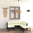 Rattan Garden Lounge Sofa Set With Cushion 7 Pcs Black Outdoor Modular Furniture