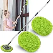 Wall Cleaner, Wall Cleaner Mop Green Mop for Walls Max 66’’ Wall Mop with Long Handle, Ceiling Dust Mop with 15°Labor-Saving Extension Pole, Green Wall Cleaner with Long Handle, Wall Washing Mop