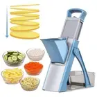 Safe Mandoline Slicer for Kitchen Vegetable Chopper Food Cutter Blades and Brush