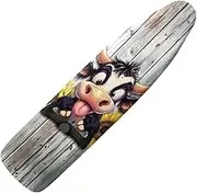 Wanyint Soft Ironing Board Cover with Hook & Loop Straps, Anti-Slip Breathable Polyester Spandex Covers, 55" x 16", Cow Sunflower Wood Grain