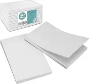 100 Sheets Plain Notepad - 4 x 6" White Blank Memo pad, Scratch Pad for Restaurant Server, Concession Stand, School and Office Supplies 4" x 6" White