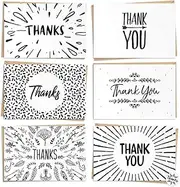 Confetti! Thank You Cards - Thank You Notes - Blank Note Cards with Craft Paper Envelopes - Perfect for Business, Wedding, Graduation, Bridal and Baby Shower - 4x6 inches (Pack of 24)
