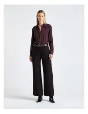 [Cue] Plum Polka Dot Collared Shirt in Purple