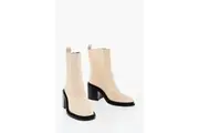 Jil Sander Leather Bootie With Stretchy Insert Heel 8 cm