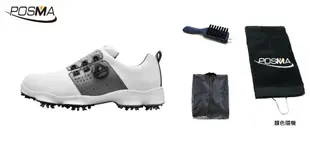 高爾夫男士球鞋 防水透氣 活動釘鞋 旋轉鞋帶球鞋 GSH097WGRY (10折)