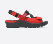Wolky Women's Lisse Red Nubuck Hook and Loop Ankle Strap Sandals, Size EU 41