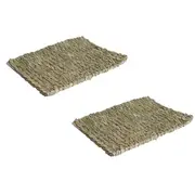 2x Rosewood 38.5cm Chill 'N' Scratch Hand Woven Hamster/Rabbit Pet Mat XL NTRL