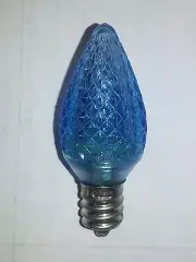 Whole Case (500 Pcs) BLUE C7 LED Faceted Christmas Bulb/Light, E12 Base UL/120V