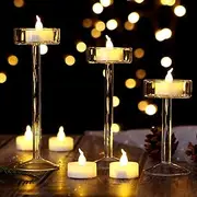 AGPTEK Tea Lights, 24 PCS Flameless Candle Light Lot, Led Candles with Timer, Perfect for Valentine's Day, Christmas, Wedding, Proposal, Birthday, Indoor & Outdoor Decor- Flickering Warm White