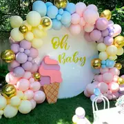 122x Macaron Pastel Retro Balloon Arch Garland Kit Party Free Diamond Balloon