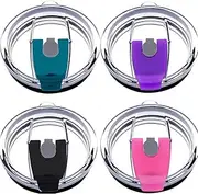 Tumbler Replacement Lids IHUIXINHE Spill Proof and Splash Resistant Lid for Rambler Ozark Trail Rtic BPA Free & Straw Friendly (30 OZ Double Hole)
