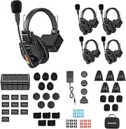Saramonic WiTalk9 WT5S Condenser Full-Duplex 1.9GHz 1640ft Wireless Headset Intercom System Singel-Ear Remote Communication for Film/Stage/Video/Sport Production Drone Outdoor Shoot (5User)