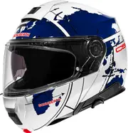 Schuberth C5 Globe, flip up helmet , color: White/Blue , size: M (56/57)