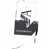 在飛比找Yahoo奇摩購物中心優惠-Emporio Armani 針織老鷹標誌中筒襪組(2入組)