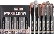 Eye Shadow Pencil, Creamy Eyeshadow Stick, Waterproof Matte Shimmer Brightener Smudge-Resistant Pens Applicator for Travel Party Girls Women Birthday