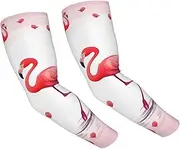 [FHEDVBN] Lovely Pink Flamingos Arm Sleeves Compression Arm Covers for Men Women Outdoor Sun Sleeves Cooling Sports Sleeve, Black