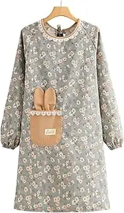 Taoluwin Kitchen Apron, Cooking Apron for Women, Cross Back Design with Stain-Resistant Fabric, Elastic Cuffs, Pockets & Lace Trim for Baking, BBQ