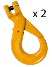 2 x 8mm Clevis Self Locking Hook G80 Alloy Steel Lifting 4x4 Chain Rigging