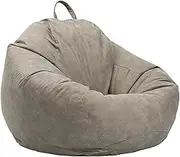 UYSOFRCV Stuffed Bean Bag Slipcover No Filling, Waterproof Bean Bag Chairs Sofa Cover Seat Recliner Outdoor and Indoor Lazy Lounger for Adults and Kids,Gray,90 * 110cm