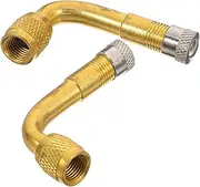 ULTECHNOVO 2PCS Brass Valve Stem Extension Air Valve Extension for Easy Inflation of Cars Motorcycles Bicycles Leak Seal for Reliable Tire Pressure Maintenance