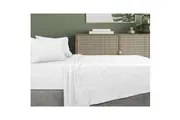 Algodon King Bed Fitted Sheet Set w Pillowcases 500TC Organic Cotton White