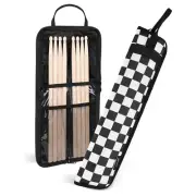 Drumsticks Gig Bag, Percussion Case for 4 Pairs of Drum stick, Kids, Checkered