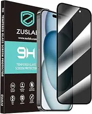 ZUSLAB Privacy Screen Protector for iPhone 15 Plus Tempered Glass Flim Case Friendly 9H Hardness Anti Spy for Apple (2023)