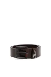 [Diesel] Diesel - Shiny leather belt with logo loop - Belts - Man - Brown 110 Brown