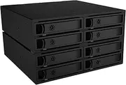ICY BOX 8-Way 2.5 Inch Backplane for 2 x 5.25 Inch Slot, SAS III 12 Gbit/s and SATA III 6 Gbit/s, Mini SAS HD Host, Fan