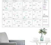 Extra Large Board Calendar - 12 Month Yearly Wall Planner | Dry Erase Wall Erasable Board, Office & Home Organizer, Great Monthly Planner for School and Business