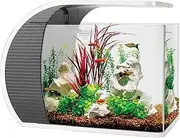 Hygger 23L Arc-Shaped Fish Tank Aquarium w/ Led Lighting, Hidden Filtration Box