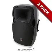 2x SWAMP 12" Powered PA Speaker Active Foldback Monitor Bi-Amped 150W + 30W RMS