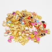 100 Wholesale Bulk Lots Golden Alloy Enamel Charm Pendant Jewellery Accessories