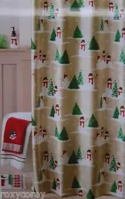 Christmas St Nicholas Square Merry Mistletoe Snowman Fabric Shower Curtain