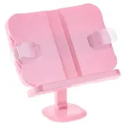 180° Rotate Adjustable Book Holder with Page Clips for Books Textbook Pink