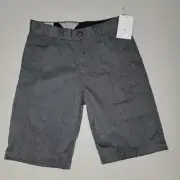 Volcom Youth 26" Size 12 Charcoal Gray Grey NWT Chino Shorts