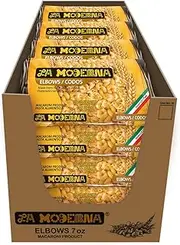LA MODERNA, Codos, Pasta, Hecha con Sémola de Trigo Durum, Enriquecida con Vitaminas y Hierro, 7 oz, Pack de 20