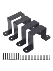 Easy Install Black U Brackets Pack of Four for Stronger Decking Support