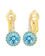 Gabi Rielle 14K Over Silver CZ Seafoam Sparkle Earrings