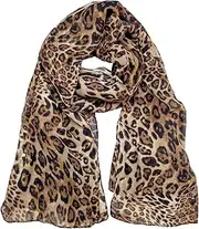 [RUGBOL] Leopard Print Scarf, Womens Scarf Women'S Scarves & Wraps Ladies Scarf 160x70cm Silk Scarf Gifts for Women