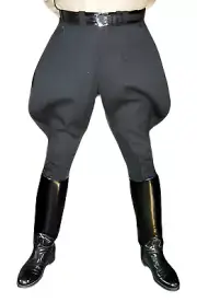 Mens Black Horse Riding Baggy Breeches Hinting Trousers Polo Sports Pants