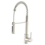 Pull Down Kitchen Faucet with Sprayer, Single Handle, Dual Brushed Nickel