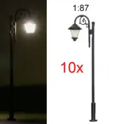 10Pcs Model Trains HO Scale 1:87 Lamp Street Lights LEDs 3In