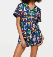 NEW PETER ALEXANDER x KAREN MABON FESTIVE DOGS TOP & SHORTS PJ SET XS RRP$119