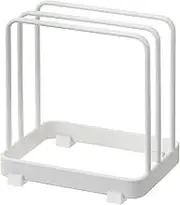 Yamazaki 2496 Cutting Board Stand, White, Approx. 4.7 x 3.5 x 4.7 inches (12 x 9 x 12 cm), Plate, Cutting Board Storage