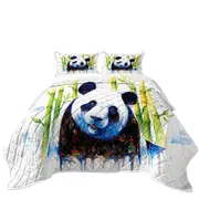 Animal Art Painting Bamboo Panda Coverlet