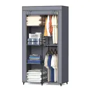 Portable Closet, Wardrobe Closet with 6 Storage Shelves and 2 Hanging Rods, N...