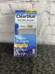 Clearblue Digital Pregnancy Test 5 Pack sealed exp 10/31/24 Results in Words