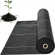 Garden Weed Barrier Fabric, 3x33ft Heavy Duty Woven Landscape Fabric Breathable Ground Cover Reusable Weeding Control Cloth Garden Bed Liner for Greenhouse, Yard, Flower Bed